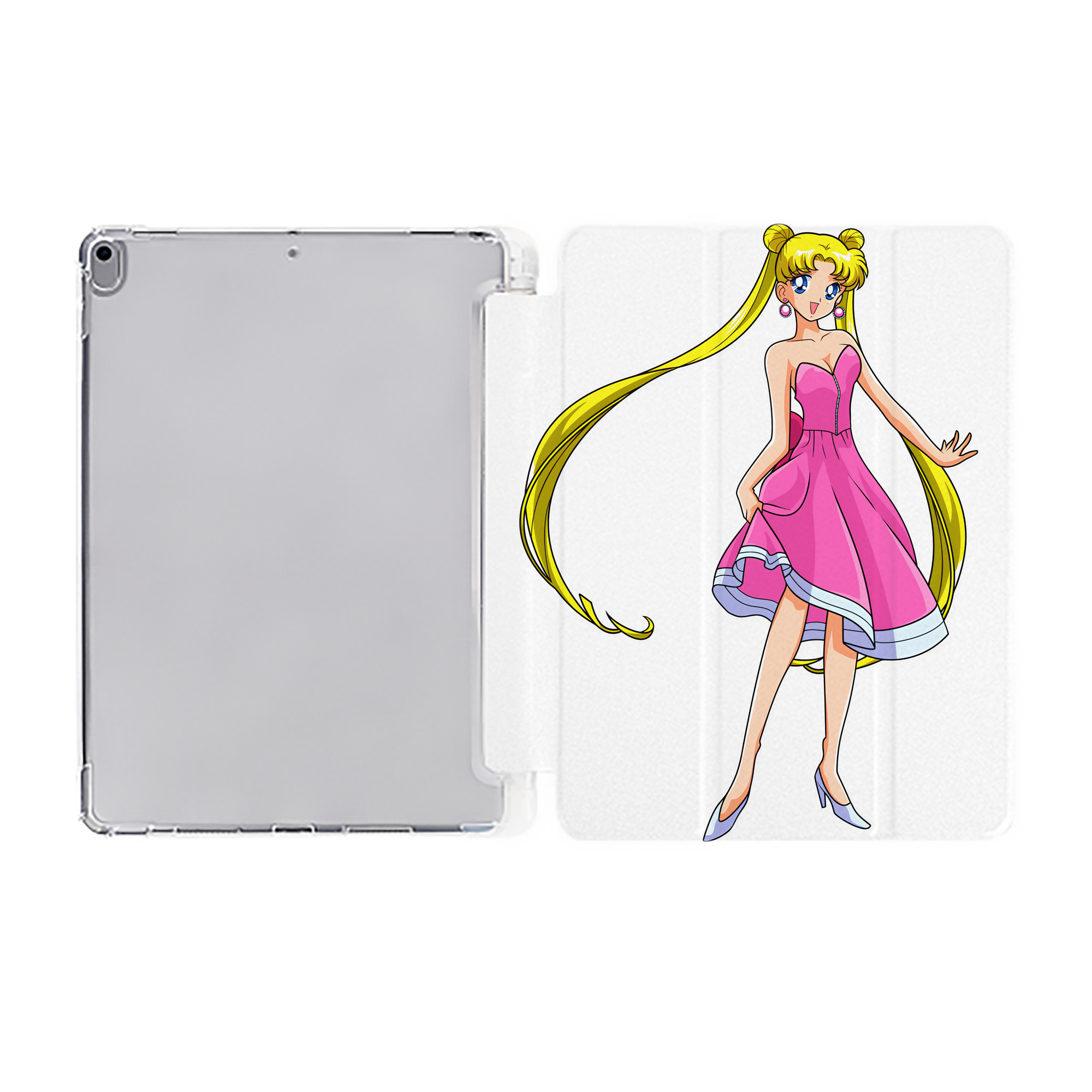 （画像用） 美少女戦士セーラームーン 愛野 美奈子 あいの みなこ Sailor Moon Aino Minako IPad ケース ペン収納付き 三つ折りスタンド PUレザー×シリコン 対応機種9.5/10.5/10.9インチ